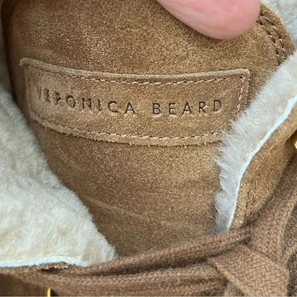 VERONICA BEARD Ananya Water Repellent/Shearling Suede Boot in tan size 10